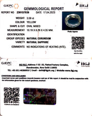 3.59/CT Natural Ceylonese Pukhraj with Govt Lab Certificate-YELSA9V